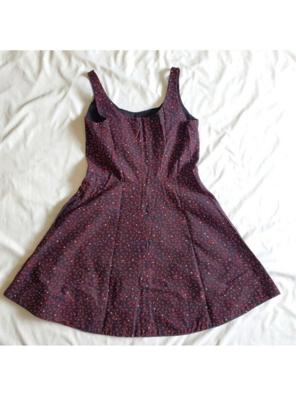 Vintage 90s GAP Floral Skater Mini Dress Navy 00 - Picture 2 of 6